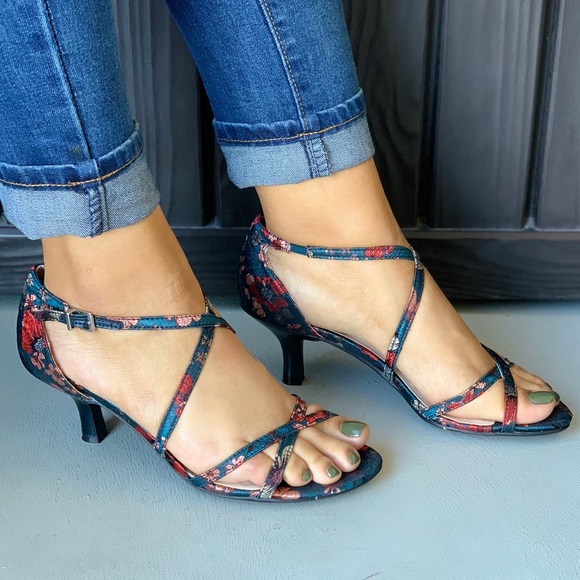 navy wide fit kitten heels